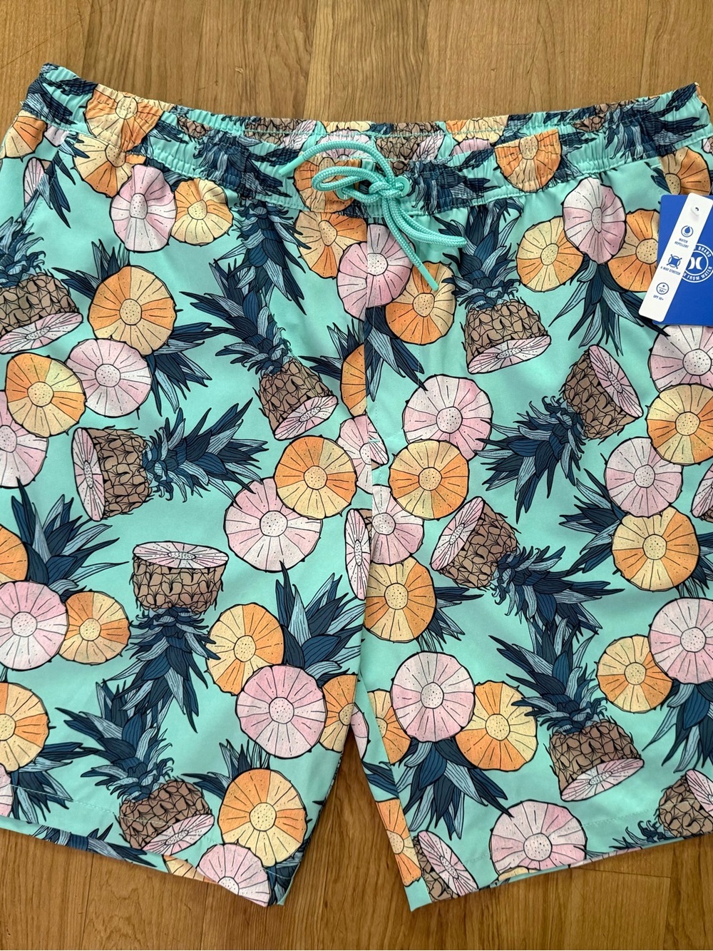 Hurley Men’s Mint Green Tropical Floral Swim Shorts